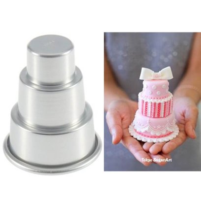 พิมพ์เค้กมินิ 3 ชั้น อลูมิเนียม 3 ขนาด